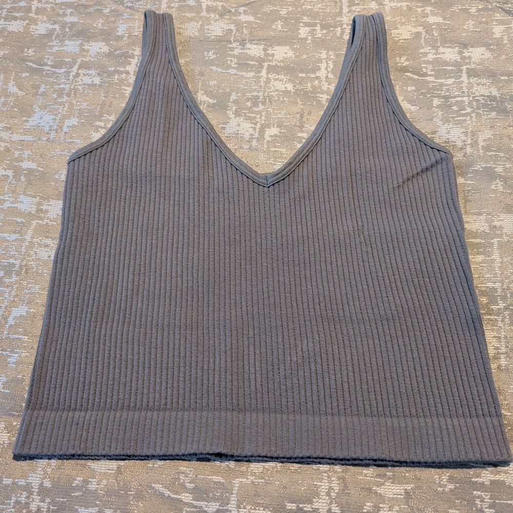 Free People Intimately Ribbed V-Neck Crop Top